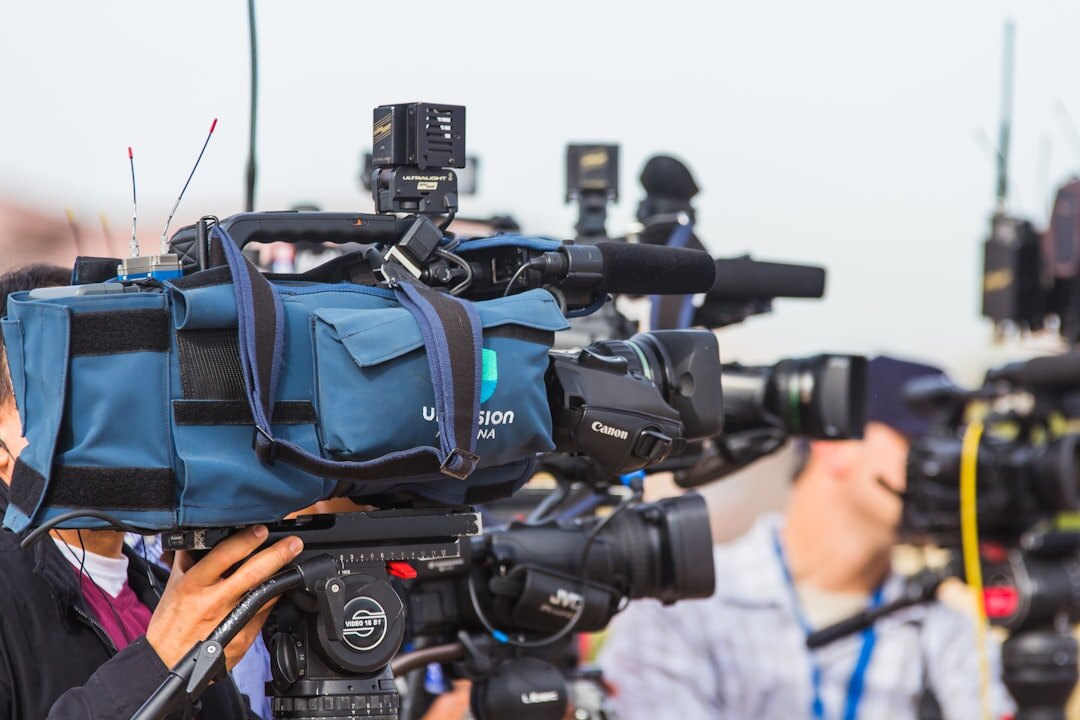 group of journalists talking
