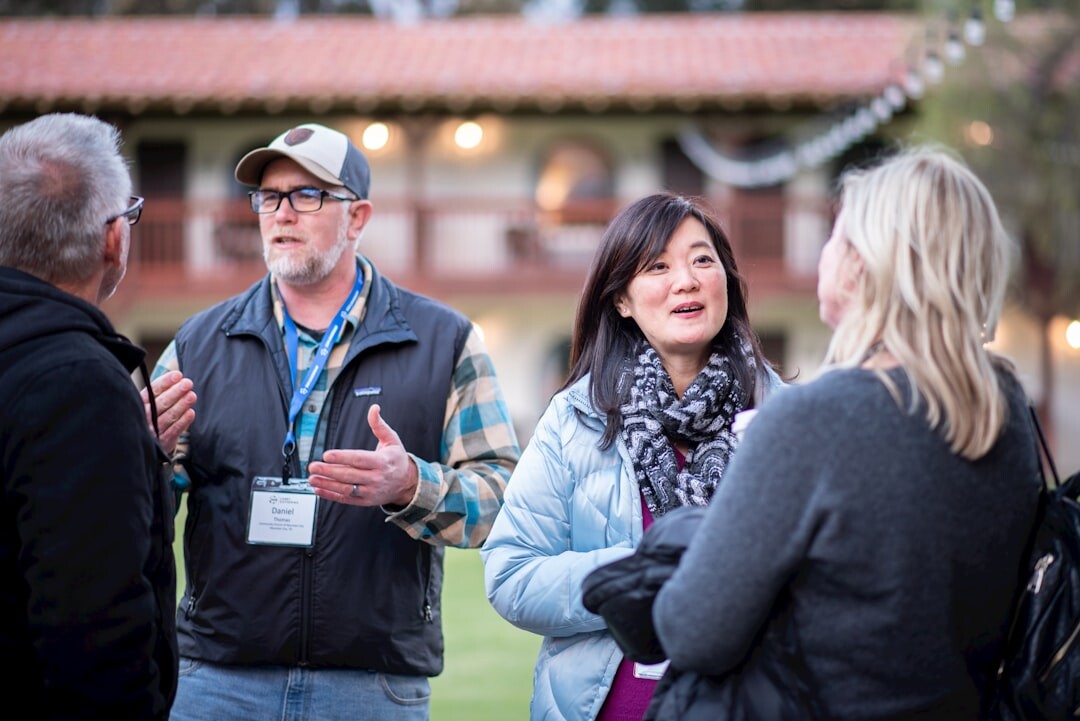 media professionals networking at event