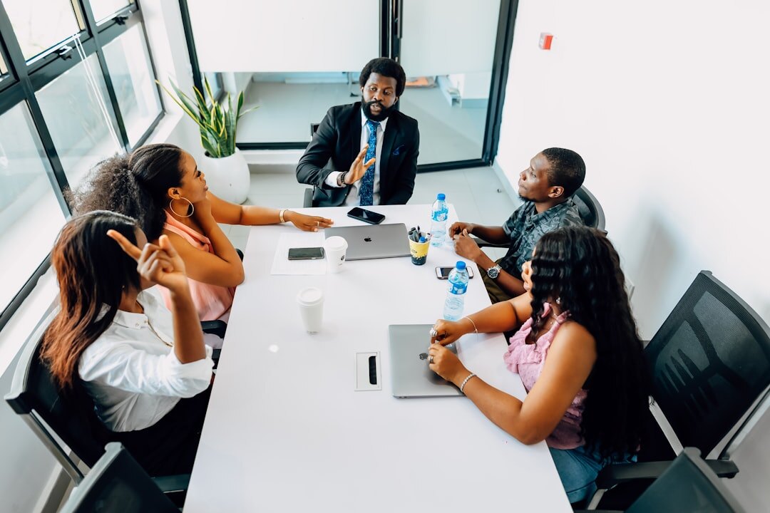 group of interviewers networking